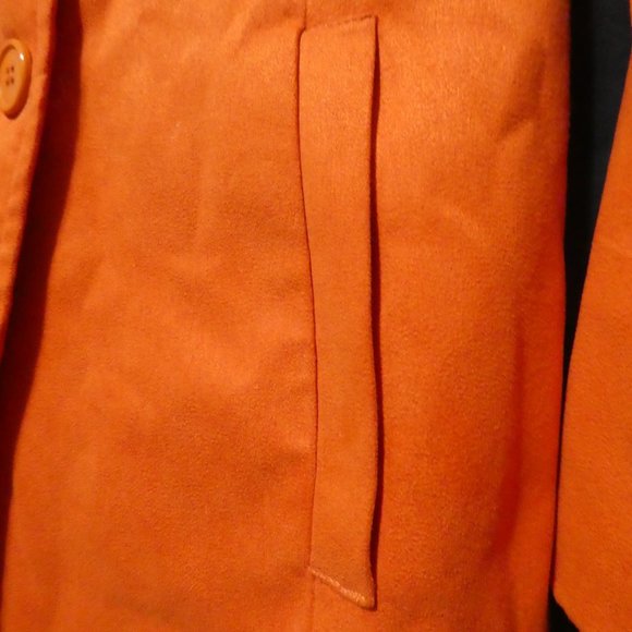 INFLUENCE DE NAF NAF | GWI 11 BL T 38 | Gorgeous Orange Pea Coat | NWOT - Picture 11 of 16